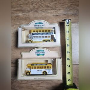 RARE FOR USA Vintage Set Of 2 LLEDO PROMOTORS DIECAST Bus Models ENGLAND 90s